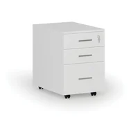 Szafki biurowe - Kontener biurowy mobilny na teczki zawieszkowe SOLID, 3 szuflady, 430 x 546 x 619 mm, biały - miniaturka - grafika 1