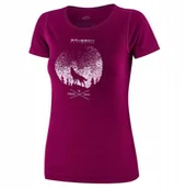 Koszulki i topy damskie - SS1272W Koszulka damska z krótkim rękawem OUTDOOR WOOL PRO śliwkowy M - WILK 4 - miniaturka - grafika 1