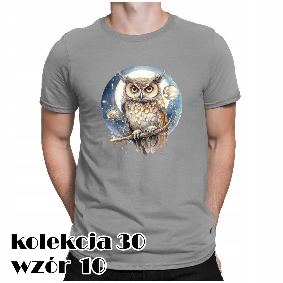 T-SHIRT KOSZULKA MĘSKA SOWA PTAK EZOTERYKA WITCHY KSIĘŻYC ZWIERZAK ZIMA L