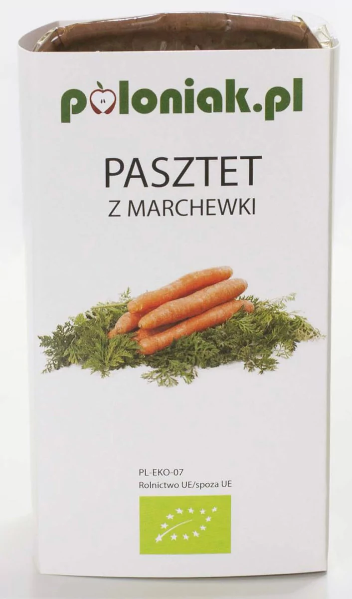 Poloniak (produkty vege, napary,majonezy) PASZTET WEGAŃSKI Z MARCHEWKI BIO 160 g