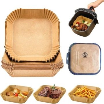 Papierowe wkłady do frytkownicy airfryer 20x20 cm 100 szt papier
