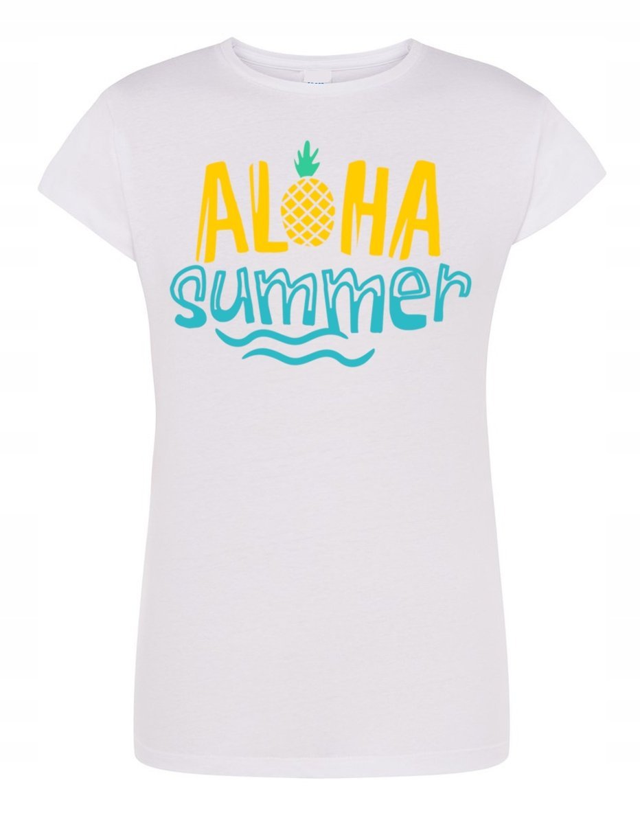 T-Shirt damski fajny nadruk Aloha Summer r. XL