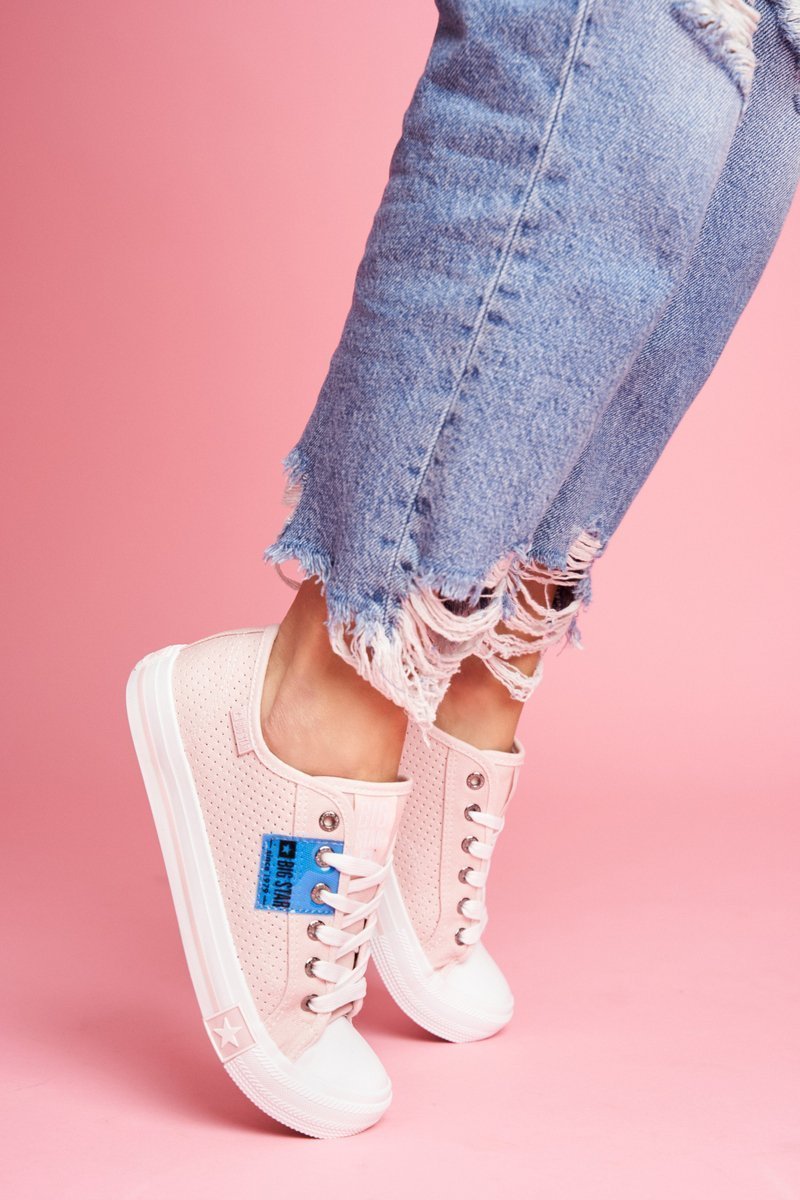 Damskie Trampki Big Star Ażurowe Różowe FF274033-39