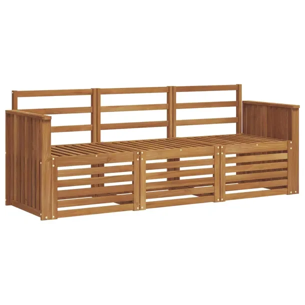 Zestaw mebli ogrodowych z litego drewna akacjowego - modułowa sofa na świ