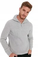Swetry męskie - TRENDYOL MĘSKI SZARY SWETER WYSOKI GOLF RĘKAW DŁUGI XL 5BA - miniaturka - grafika 1