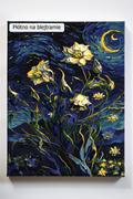 Malowanie po numerach - Van Goghiem cz.1, w stylu van Gogh, kwiaty, noc, księżyc, malowanie po numerach, blejtram - miniaturka - grafika 1