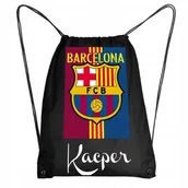 Plecaki worki - Worek Szkolny Workoplecak WF Do Przedszkola Szkoły FC BARCELONA +IMIĘ 5 - miniaturka - grafika 1