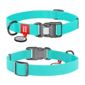 Obroże dla psów - Obroża dla psa WAUDOG Waterproof z paszportem QR, świeci się, plastikowa klamra fastex, miętowa, rozmiar XL, 38-58 cm, 25 mm - miniaturka - grafika 1