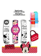 Zegarki dla dzieci - Zegarek cyfrowy z paskami do kolorowania Minnie Wd20327 - kolorowanka - miniaturka - grafika 1