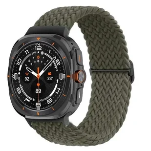 Opaska pasek bransoletka NYLON LOOP Samsung Galaxy Watch Ultra 47mm army green - Akcesoria do smartwatchy - miniaturka - grafika 1