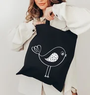 Torby i wózki na zakupy - czarna torba EKO z nadrukiem - miniaturka - grafika 1