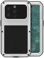 Etui i futerały do telefonów - LOVE MEI Etui pancerne + szkło Powerful do iPhone 15 Pro, srebrne - miniaturka - grafika 1