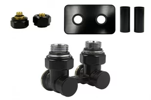 Zawór odcinający kątowy Premium Elegancki czarny mat PEX All In One rozeta zespolona prostokątna - Zawory i kraniki Zawór odcinający kątowy Premium Elegancki czarny mat PEX All In One rozeta zespolona prostokątna - Zawory i kraniki - miniaturka - grafika 1