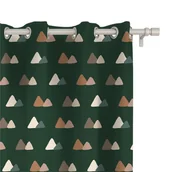 Zasłony - Zasłona WINTER wzór BN70 | Góry na ciemnozielonym tle 150 x 300 cm tkanina standard - miniaturka - grafika 1