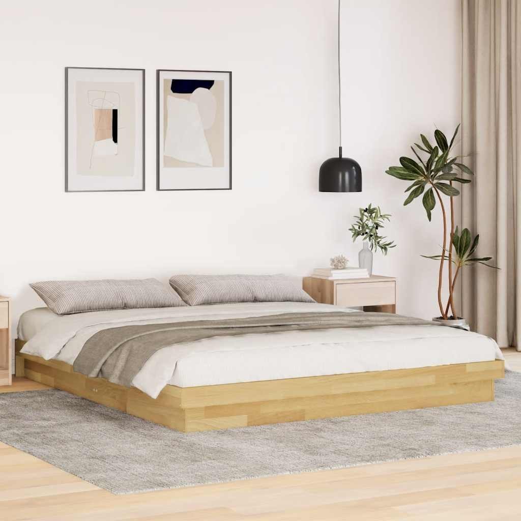 vidaXL Rama łóżka bez materaca 200x200 cm lite drewno dąb