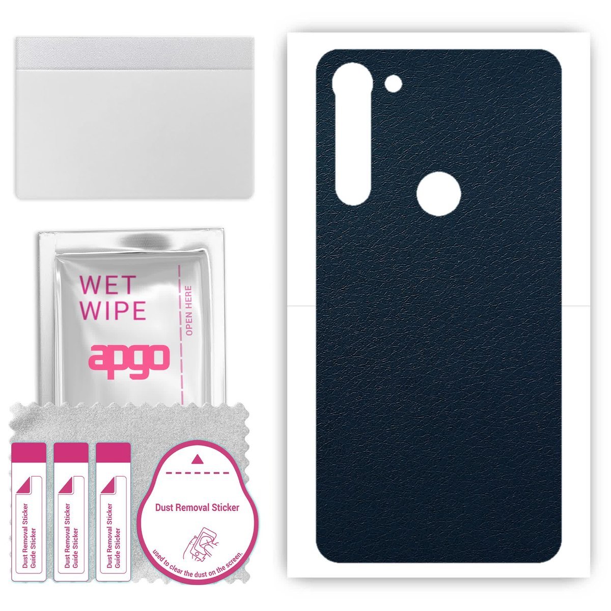 Folia naklejka skórka strukturalna na TYŁ do Motorola Moto G8 Power - Skóra Granatowa - apgo SKINS