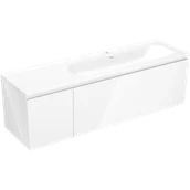 Szafki łazienkowe - Mexen Orio szafka łazienkowa 160 cm z umywalką Vela prawą, 1S, 1D, biała połysk - 91A13-16047-3-BBFF00-W23P00 - miniaturka - grafika 1