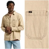 Koszule damskie - Lee 2 PKT OVERSHIRT Cappucino jeansowa bawełniana kurtka koszula katana M - LEE - miniaturka - grafika 1