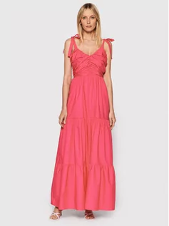 Sukienki - Fracomina Sukienka letnia FP22SD3012W40001 Różowy Regular Fit - grafika 1