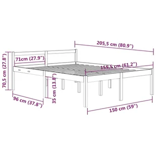 Lumarko Rama łóżka, szara, lite drewno sosnowe, 150x200 cm - Łóżka Lumarko Rama łóżka, szara, lite drewno sosnowe, 150x200 cm - Łóżka - miniaturka - grafika 9