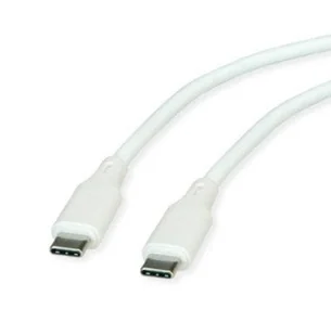 ROLINE Kabel USB 2.0, C-C, M/M, 60W, silikonowy, biały, 1 m - Kable USB - miniaturka - grafika 1