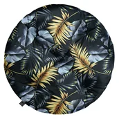 Poduszki ogrodowe - Domarex Poduszka na fotel ogrodowy, podłogę Galia Brasil 60 cm czarna w liście - miniaturka - grafika 1