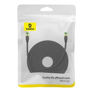 Kabel sieciowy w oplocie kat. 8 Baseus Ethernet RJ45, 40Gbps, 20m (czarny) - Kable miedziane - miniaturka - grafika 8