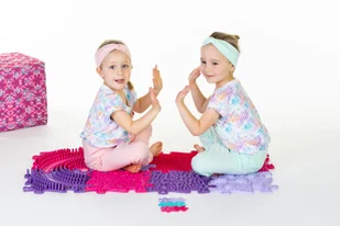 WOOPIE Mata Sensoryczna Ortopedyczna Puzzle 11 el. - Kolor Różowy/Fioletowy - Maty edukacyjne - miniaturka - grafika 2