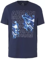 Koszulki męskie - Armani Exchange Męski t-shirt Regular Fit Large Logo Graphic Tee T-Shirt, granatowy blezer, XXL - miniaturka - grafika 1