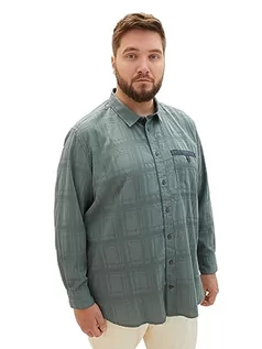 Koszule męskie - TOM TAILOR Męska koszula o regularnym kroju w kratkę, z kieszenią na piersi, 19643-zielony pył, 3XL - grafika 1