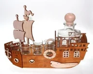 Karafki - Pigmejka Karafka na alkohol - statek PIGMEJKA, 500 ml + 6 szt. kieliszków - miniaturka - grafika 1