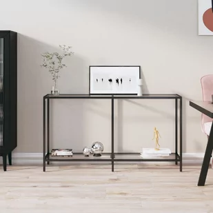 shumee shumee Stolik konsolowy przezroczysty 140x35x75,5cm szkło hartowane - Konsole i sekretarzyki - miniaturka - grafika 1