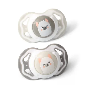 BabyOno BabyOno Smoczek symetryczny silikonowy lama 2szt 3-6m | szybka  | szeroki wybór smoczków uspokajających 1224/02 - Smoczki uspokajające - miniaturka - grafika 1