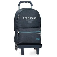 Plecaki szkolne i tornistry - Pepe Jeans Edmon Plecak szkolny z wózkiem Niebieski 31x44x17,5 cm Poliester 23,87L by Joumma Bags, niebieski, plecak szkolny na kółkach - miniaturka - grafika 1