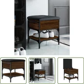 Szafki na buty - The Living Store Ławka na buty brązowy dąb 42x42x45 cm Materiał drewnopochodny - miniaturka - grafika 1