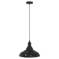 Lampy ogrodowe - vidaXL Lampa wisząca z regulacją wysokości E27 połysk czarny metal - miniaturka - grafika 1