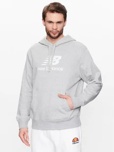 New Balance Bluza MT31537 Szary Relaxed Fit - Bluzy męskie - miniaturka - grafika 1