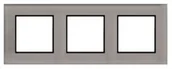 Klawisze i ramki - Ospel ARIA Ramka potrójna szare szkło ARIA R-3UGC/41/25 - miniaturka - grafika 1