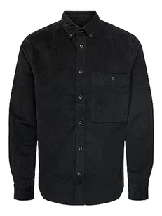 ONLY & SONS Męska koszula sztruksowa, czarny, XL - Koszule męskie - miniaturka - grafika 1