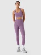Spodnie sportowe damskie - Damskie legginsy treningowe 4F 4FWAW24TFTIF278 - fioletowe - miniaturka - grafika 1