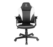 Fotele gamingowe - Deltaco GAM-130 - dla dzieci - czarno-biały - skóra ECO - do 80kg - miniaturka - grafika 1