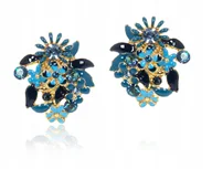 Kokony niemowlęce - KOLCZYKI NIEBIESKIE KWIATUSZKI Z KOLEKCJI BLOSSOM (P8157AU/N) - miniaturka - grafika 1