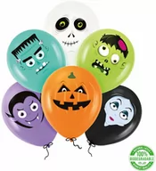 Halloween - Balony lateksowe Monsters na Halloween - 30 cm - 6 szt. - miniaturka - grafika 1