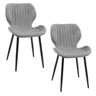 Krzesła - Nowoczesne krzesło welurowe, 2 sztuki, 44x52x77 cm, szary - miniaturka - grafika 1