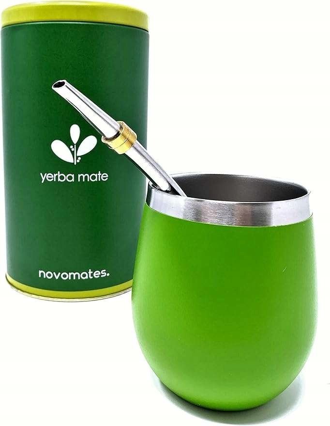 Yerba Mate Kubek do herbaty Mate 237ml Bombilla Stal nierdzewna Zielony