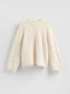 Reserved - Sweter z wełną alpaki - złamana biel - Moda i Uroda OUTLET - miniaturka - grafika 1