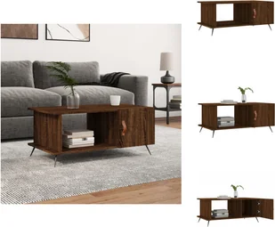 vidaXL Stolik kawowy brązowy dąb 90x50x40 cm materiał drewnopochodny - Stoliki kawowe - Ławy i stoliki kawowe - miniaturka - grafika 1