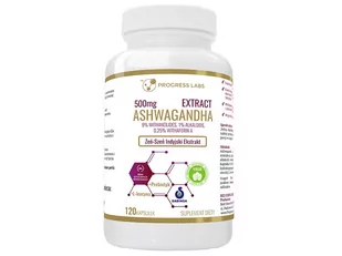 PROGRESS LABS PROGRESS LABS Ashwagandha Extract 500mg 9% Withanolides120 caps - Suplementy naturalne - miniaturka - grafika 1