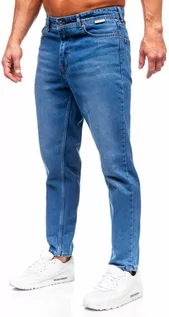 Spodnie męskie - Niebieskie spodnie jeansowe męskie regular fit Denley GT22 - grafika 1