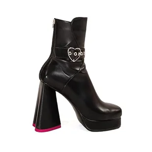Lamoda Damskie botki, Czarny Stretch PU, 38 EU - Botki damskie - miniaturka - grafika 1